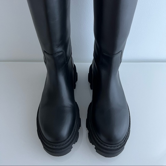 Gia Borghini X Pernille Teisbaek black leather knee-high boots - Picture 4 of 14